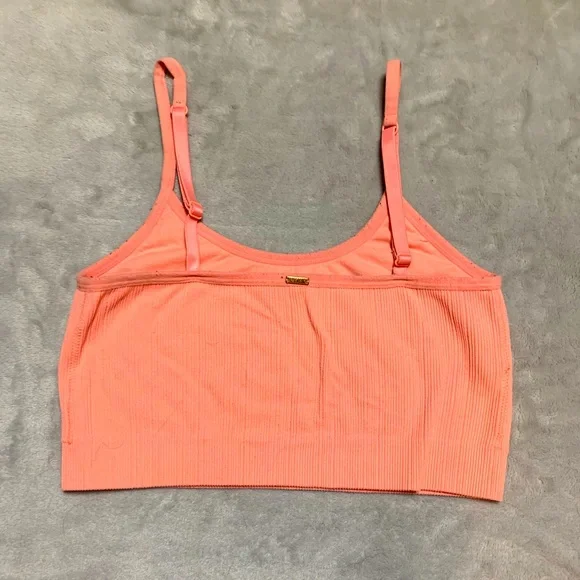 Victoria’s Secret PINK, crop top sports bra. Size M. Soft orange color. - Picture 2 of 3